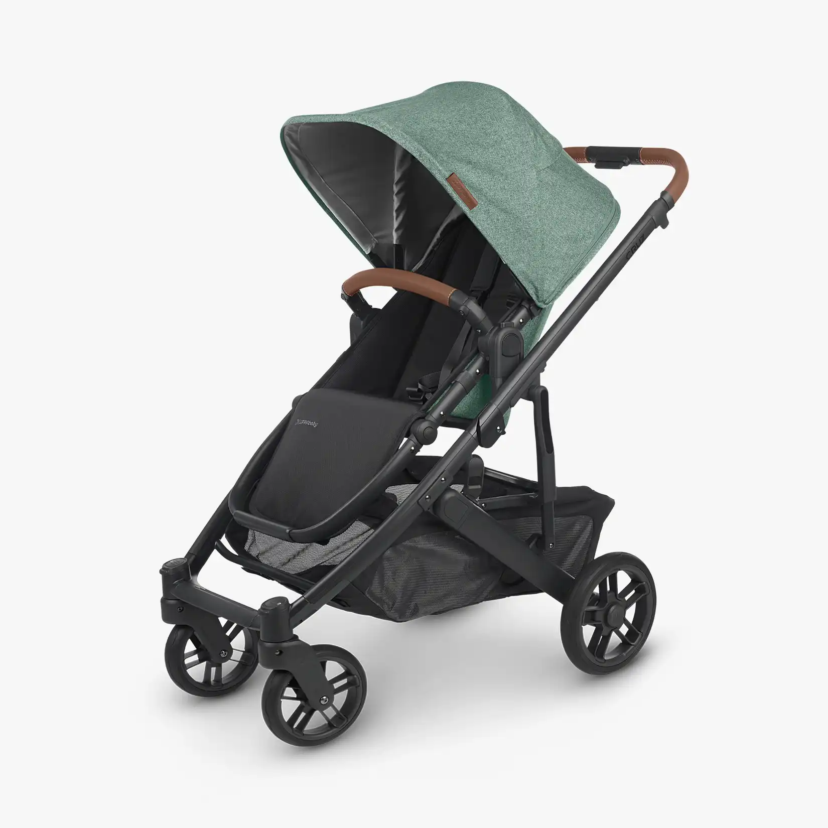 Cruz V2 Stroller - Gwen - Green Mélange | Carbon Frame | Saddle Leather